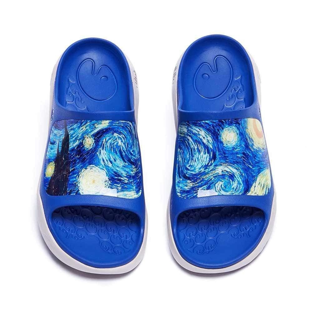 UIN Men's Sandals Beach Summer Casual Slippers (Starry Night Ibiza 5431)